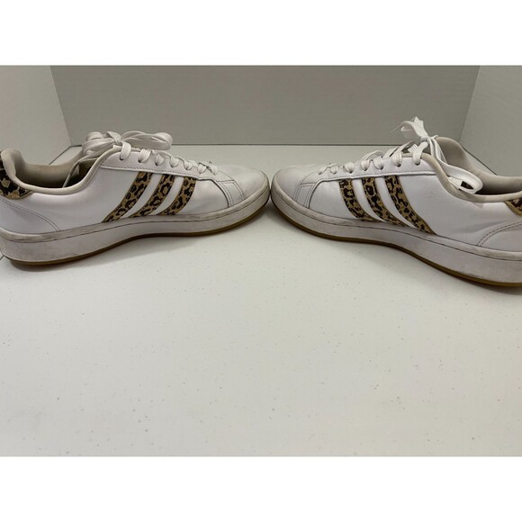 Adidas Grand Court Sneakers White Leopard Print Stripes Women's Size 8 - Picture 7 of 12